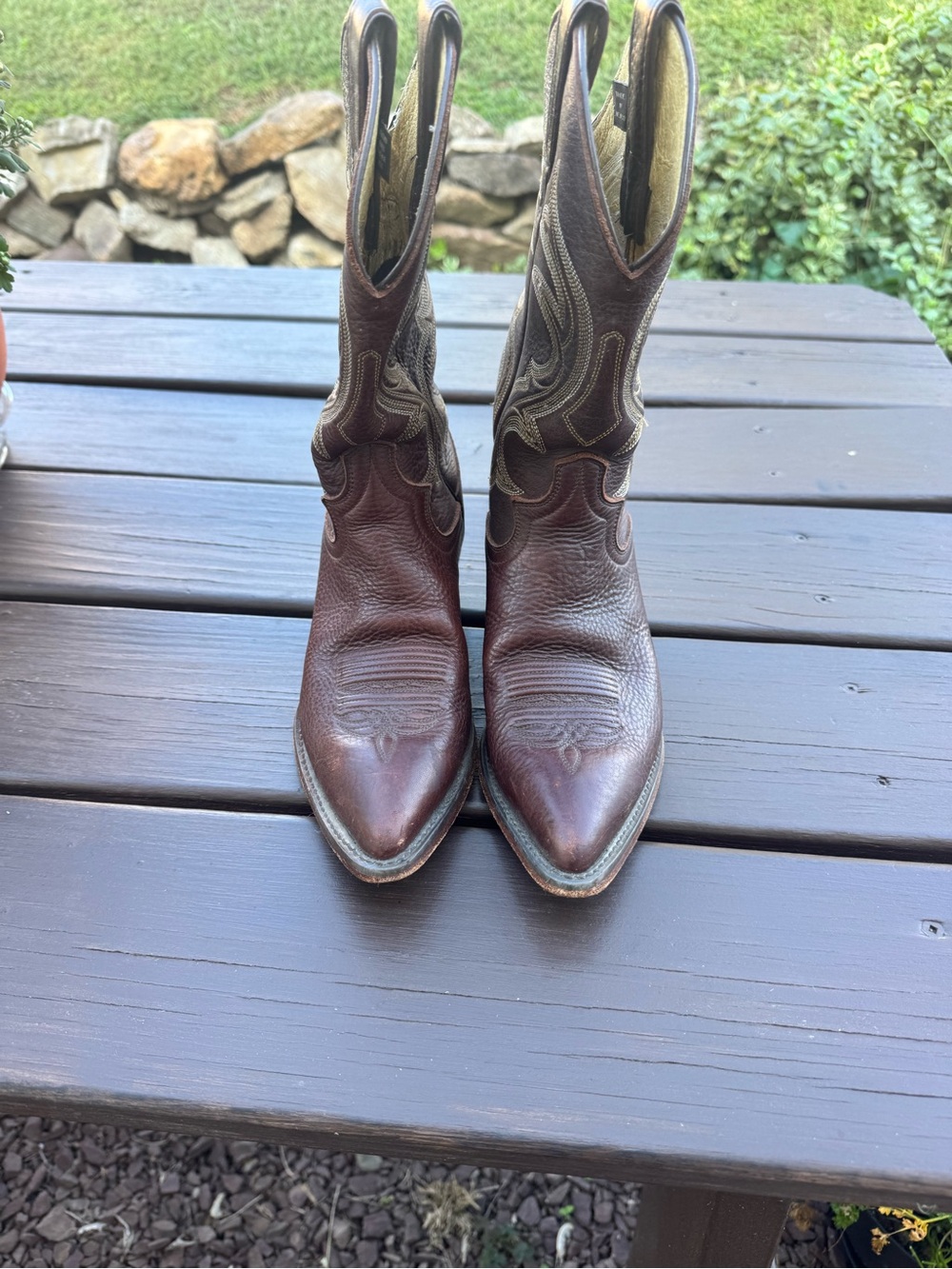 Justin Boots Brown Embroidered Leather Western Ankle Boots
